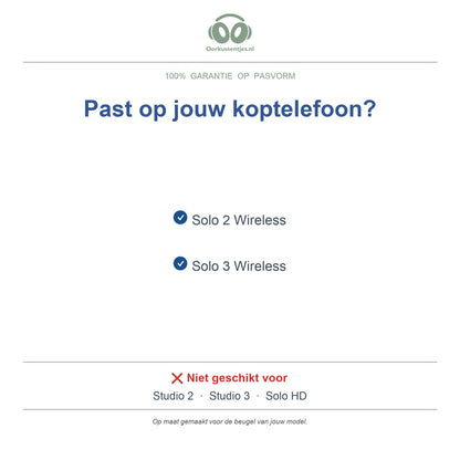 Hoofdband voor Beats Solo 3 / Solo 2 – Vervangende koptelefoon hoofdband, geschikt voor Solo 3 Wireless en Solo 2 Wireless – niet voor Studio of Solo HD — compatibele modellen