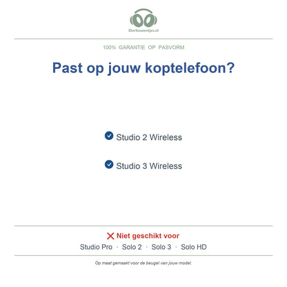 Hoofdband voor Beats Studio 3 – Vervangende koptelefoon hoofdband, geschikt voor Studio 3 Wireless en Studio 2 Wireless – niet voor Studio Pro of Solo — compatibele modellen