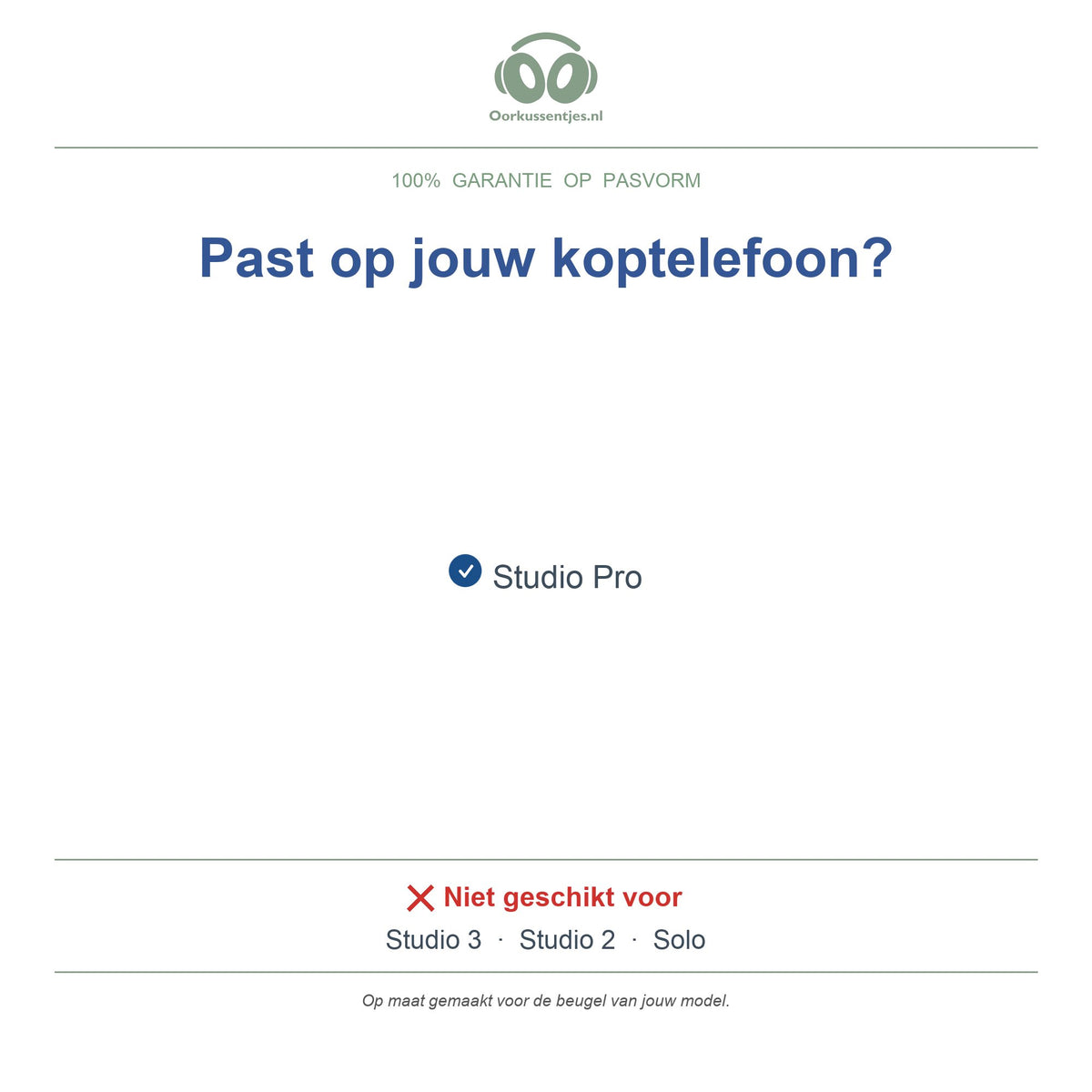 Hoofdband voor Beats Studio Pro – Vervangende koptelefoon hoofdband (boven- en onderkant), geschikt voor Studio Pro – niet voor Studio 3, Studio 2 of Solo — compatibele modellen