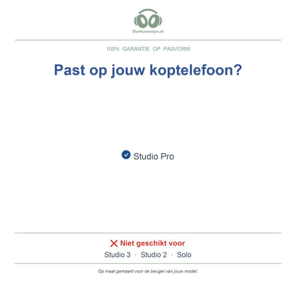 Hoofdband voor Beats Studio Pro – Vervangende koptelefoon hoofdband (boven- en onderkant), geschikt voor Studio Pro – niet voor Studio 3, Studio 2 of Solo — compatibele modellen