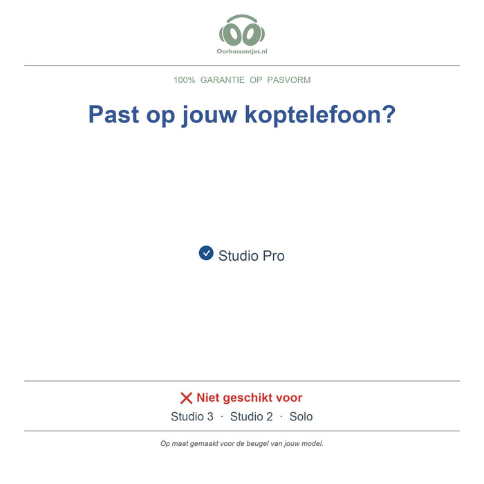 Hoofdband voor Beats Studio Pro – Vervangende koptelefoon hoofdband (boven- en onderkant), geschikt voor Studio Pro – niet voor Studio 3, Studio 2 of Solo — compatibele modellen
