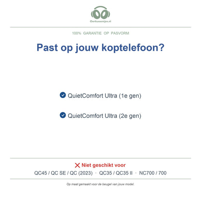 Hoofdband voor Bose QC Ultra – Vervangende koptelefoon hoofdband, geschikt voor QuietComfort Ultra (1e en 2e gen) – niet voor QC45 of QC35 — compatibele modellen