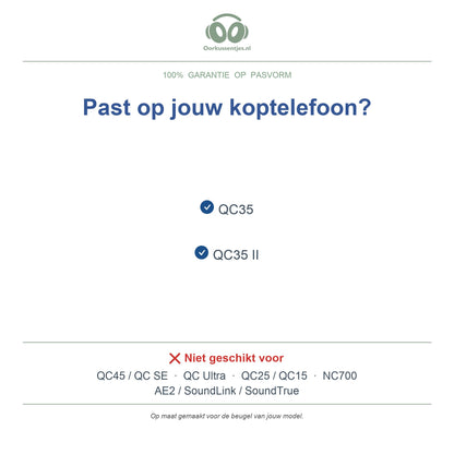 Hoofdband voor Bose QC35 – Vervangende koptelefoon hoofdband, geschikt voor QC35 en QC35 II – niet voor QC45 — compatibele modellen
