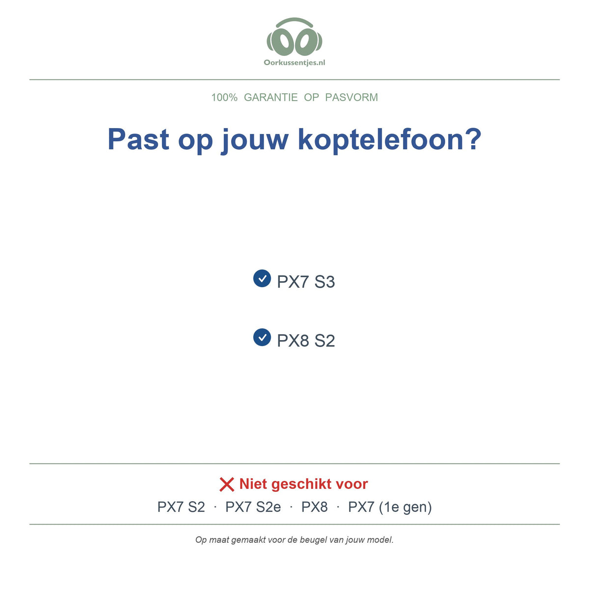 Hoofdband voor Bowers & Wilkins PX7 S3 / PX8 S2 – Vervangende koptelefoon hoofdband, geschikt voor PX7 S3 en PX8 S2 – niet voor PX7 S2 of PX8 — compatibele modellen