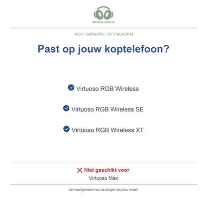 Hoofdband voor Corsair Virtuoso RGB Wireless – Vervangende koptelefoon hoofdband, geschikt voor Virtuoso RGB Wireless, SE en XT – niet voor Virtuoso Max — compatibele modellen