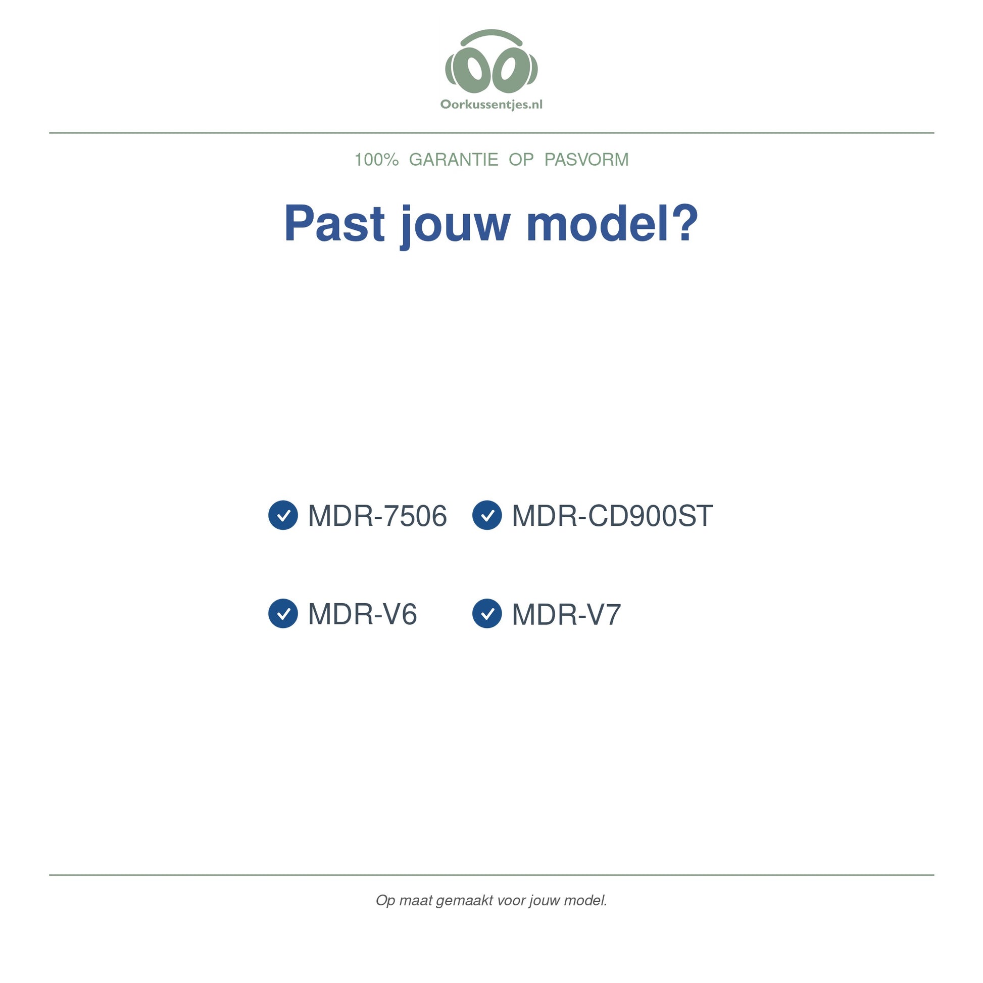 Oorkussens voor Sony MDR Studio Serie – Geschikt voor MDR-7506, MDR-V6, MDR-V7, MDR-CD900ST — Compatible models