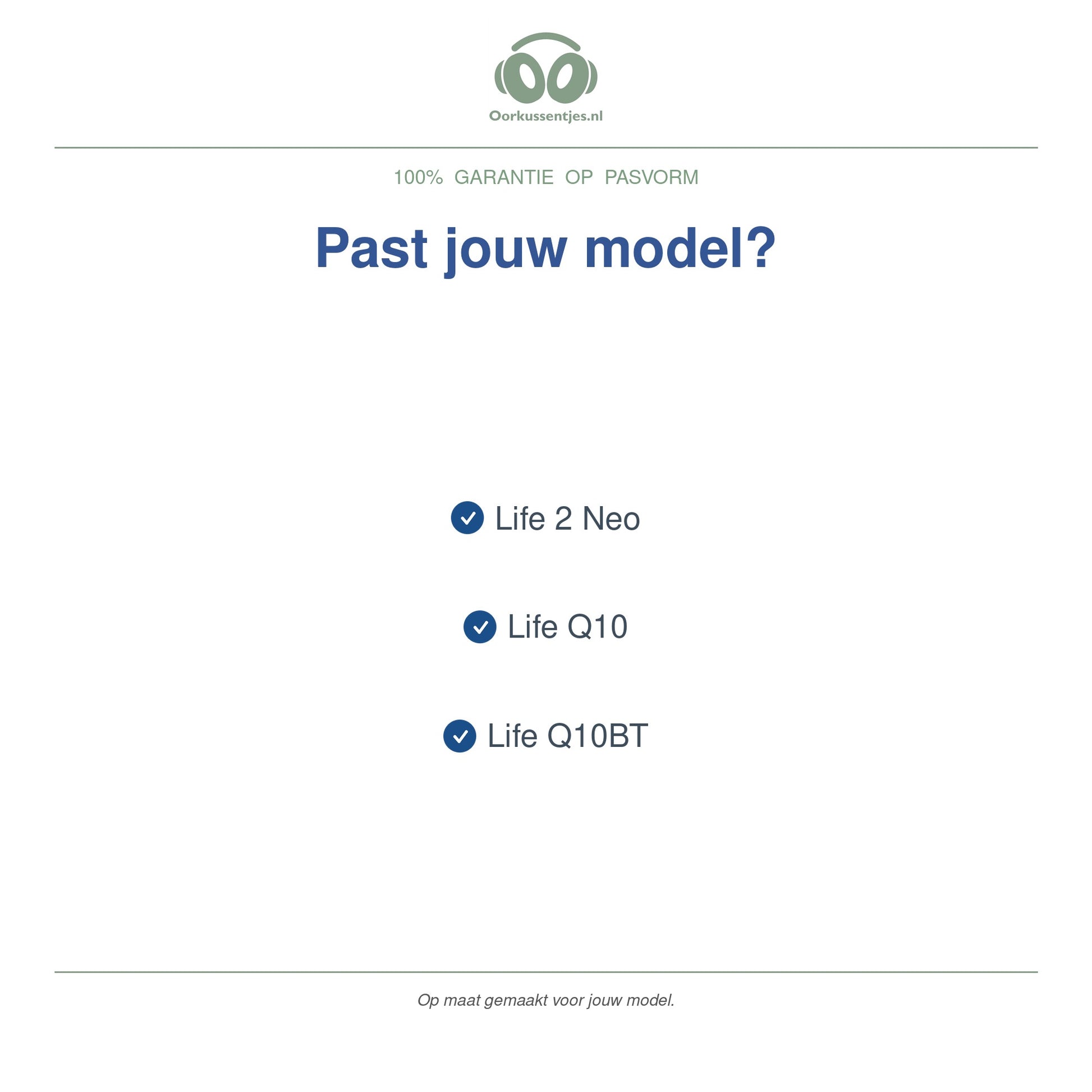 Oorkussens voor Soundcore Life Q10 Serie – Geschikt voor Life Q10, Life Q10BT, Life 2 Neo — Compatible models