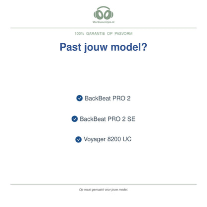 Oorkussens voor Poly Voyager 8200 / BackBeat PRO 2 – Geschikt voor Voyager 8200 UC, BackBeat PRO 2, BackBeat PRO 2 SE — Compatible models