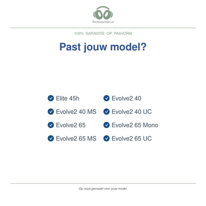 Oorkussens voor Jabra Evolve2 40 / 65 Serie – Geschikt voor Evolve2 40, Evolve2 65, Elite 45h en meer — Compatible models