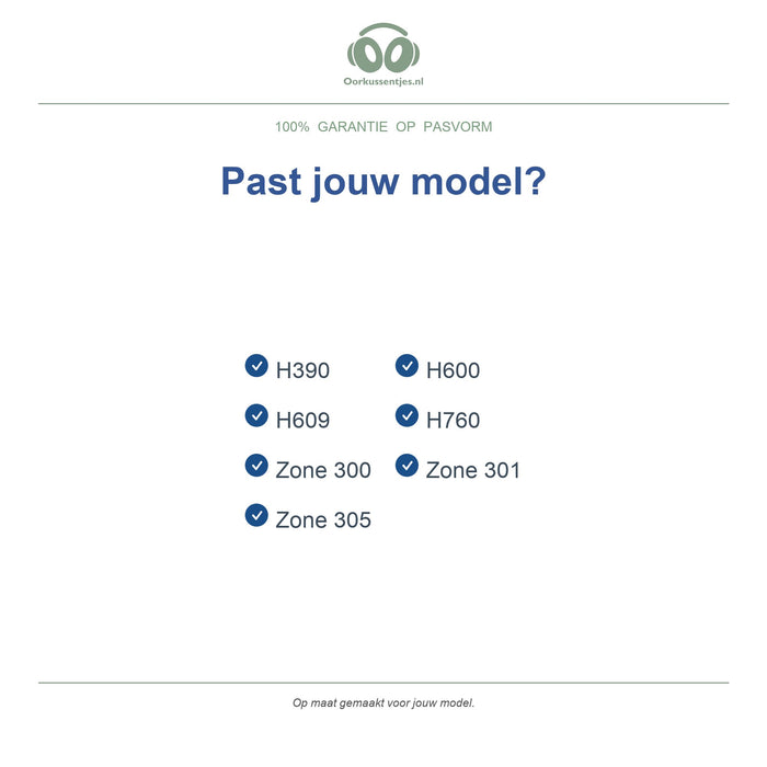 Oorkussens voor Logitech H390 / Zone 300 – Geschikt voor H390, H600, H760, Zone 300, Zone 305 en meer — Compatible models