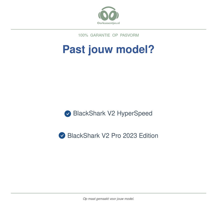 Oorkussens voor Razer BlackShark V2 Pro 2023 – Geschikt voor BlackShark V2 Pro 2023, BlackShark V2 HyperSpeed — Compatible models