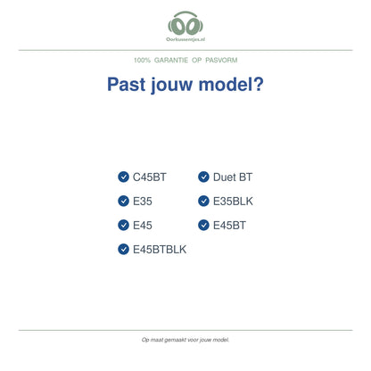 Oorkussens voor JBL E35 / E45 Serie – Geschikt voor E35, E45, E45BT, C45BT en meer — Compatible models