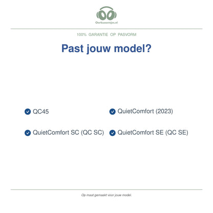 Oorkussens voor Bose QC45 Serie – Geschikt voor QC45, QC SE, QuietComfort 2023 en meer — Compatible models