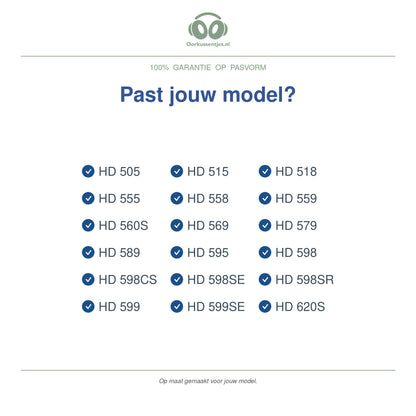 Oorkussens voor Sennheiser HD 500 Serie – Geschikt voor HD 558, HD 598, HD 599, HD 560S en meer — Compatible models