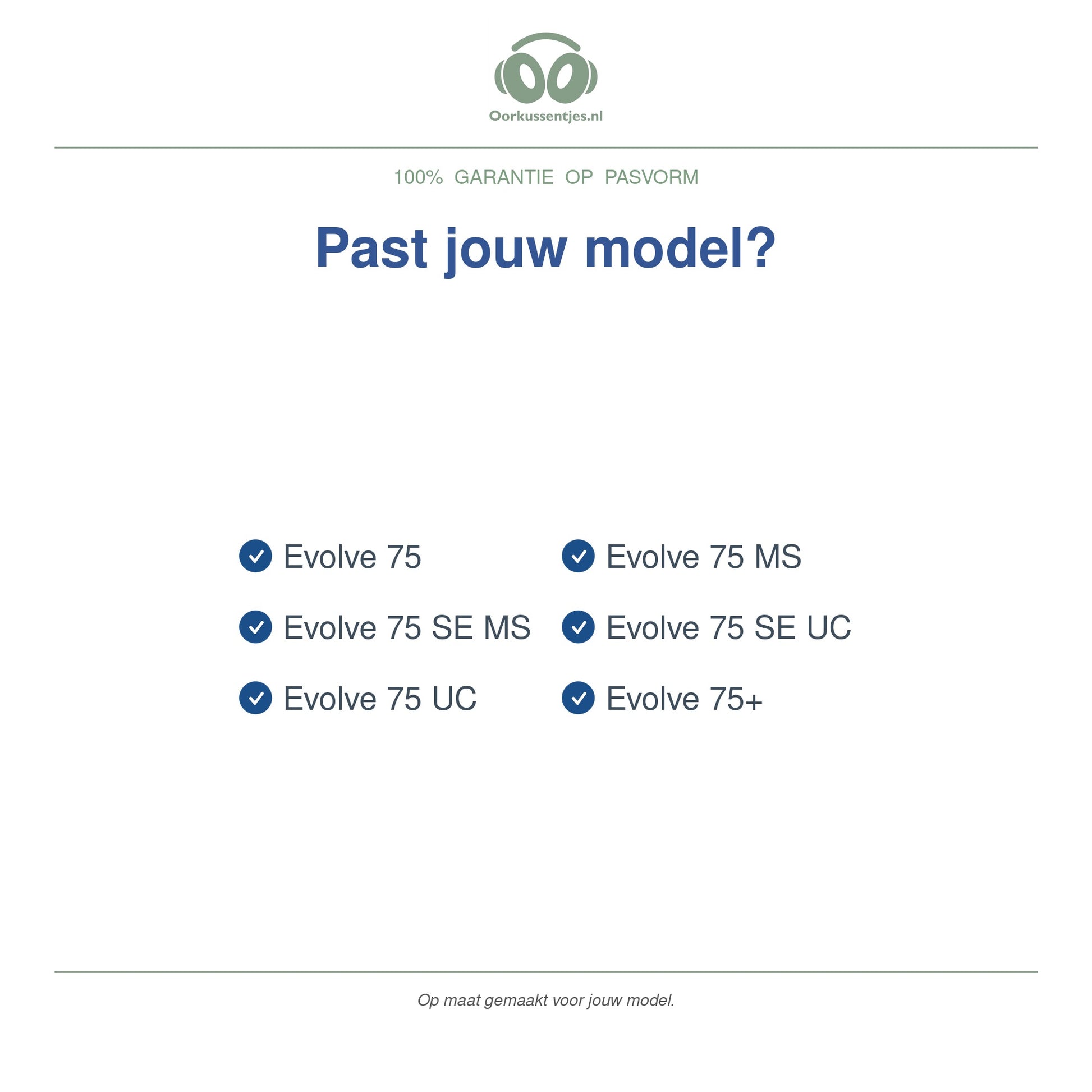 Oorkussens voor Jabra Evolve 75 Serie – Geschikt voor Evolve 75, Evolve 75+, Evolve 75 UC en meer — Compatible models