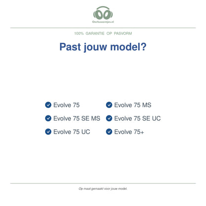 Oorkussens voor Jabra Evolve 75 Serie – Geschikt voor Evolve 75, Evolve 75+, Evolve 75 UC en meer — Compatible models