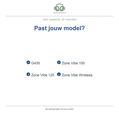 Oorkussens voor Logitech G435 / Zone Vibe – Geschikt voor G435, Zone Vibe 100, 125, Wireless — Compatible models