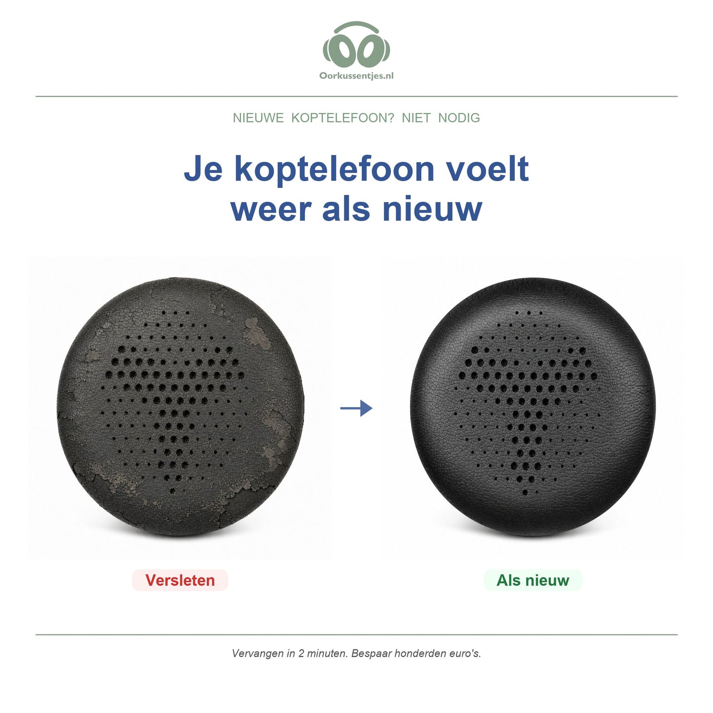 Oorkussens voor AKG Y500 – Geschikt voor AKG Y500 — Before and after