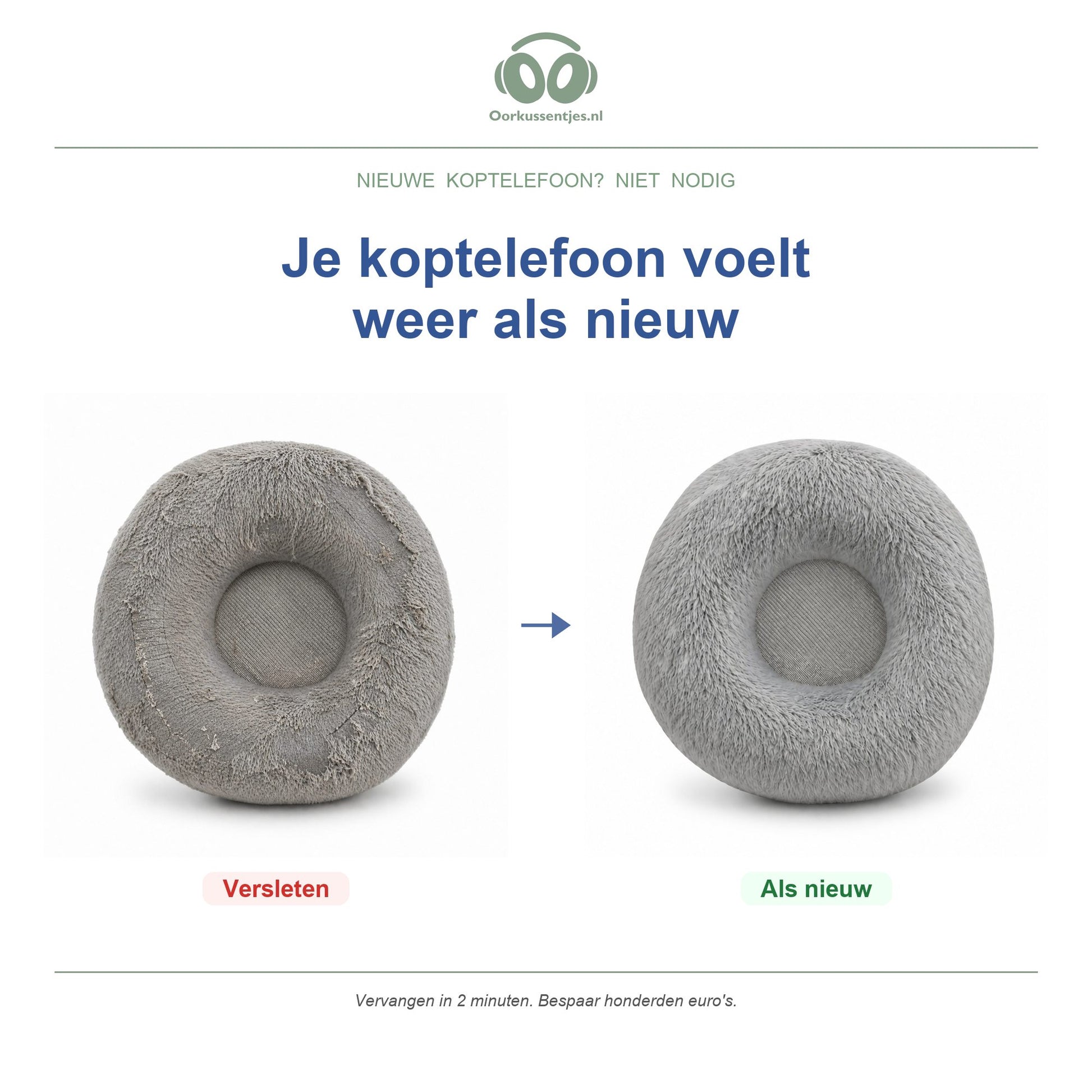 Oorkussens voor Logitech H390 / Zone 300 – Geschikt voor H390, H600, H760, Zone 300, Zone 305 en meer — Before and after