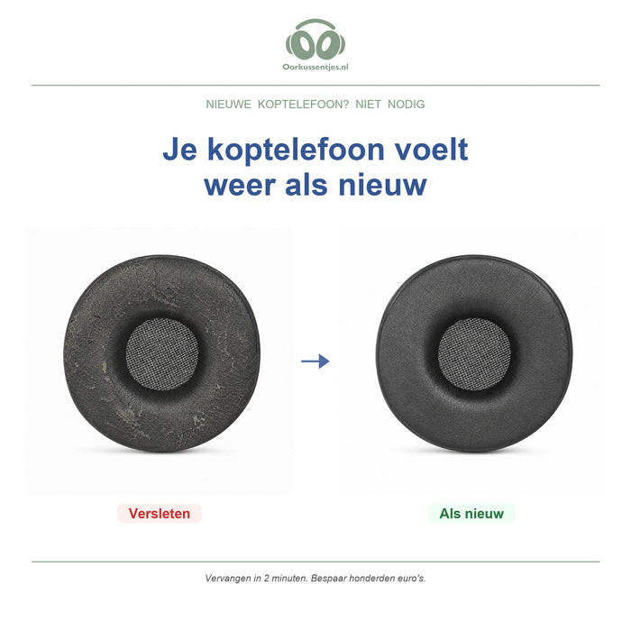 Oorkussens voor Jabra Engage Mono Serie – Geschikt voor Engage 55, 65, 75 Mono — Before and after