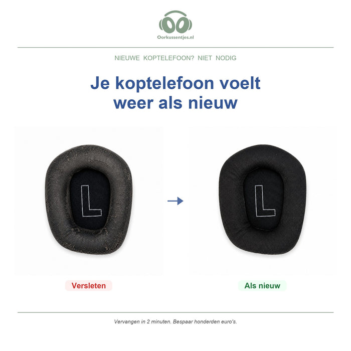 Oorkussens voor Logitech G733 / G535 Serie – Geschikt voor G733, G535, G335 — Before and after