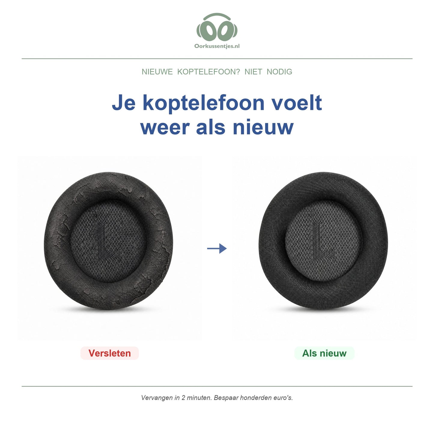 Oorkussens voor Corsair Virtuoso Max – Geschikt voor Corsair Virtuoso Max — Before and after