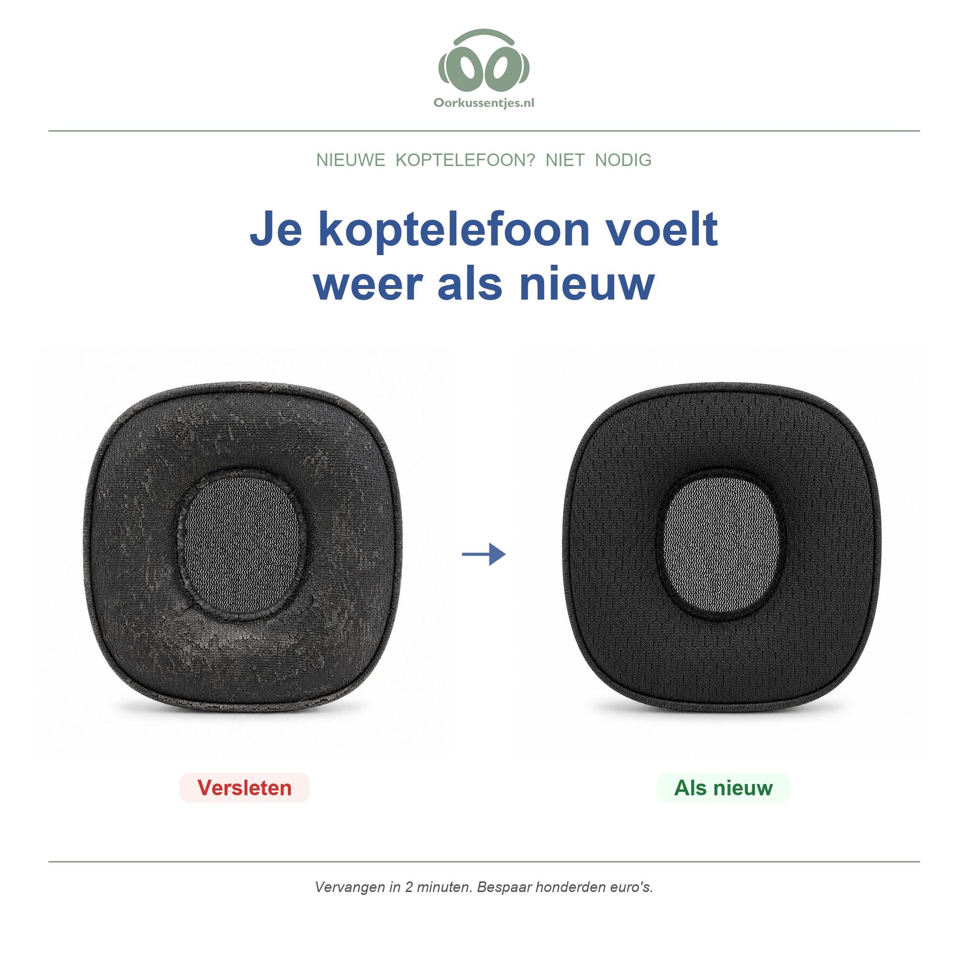 Oorkussens voor Marshall Major V – Geschikt voor Major V, Major V Bluetooth — Before and after
