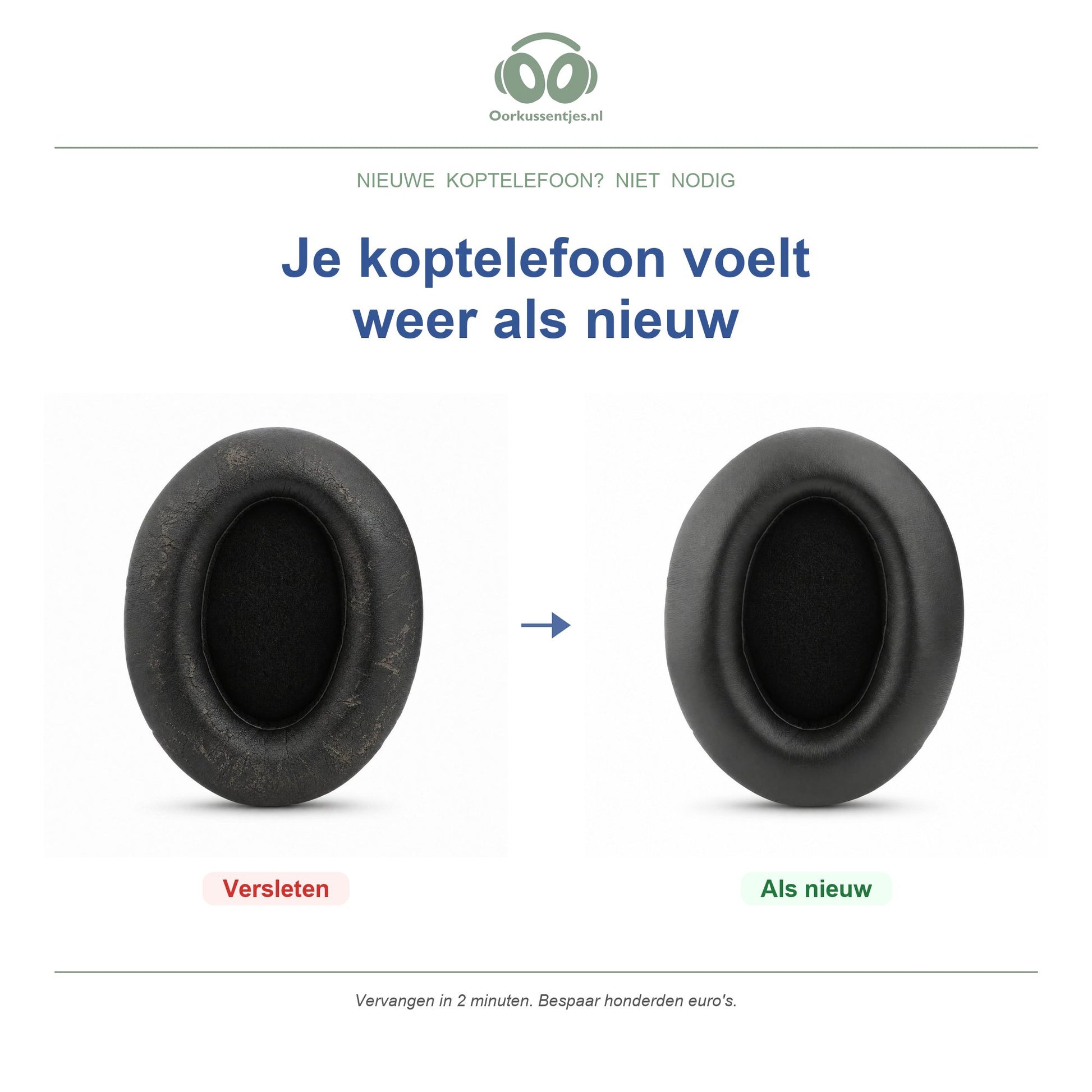 Oorkussens voor Sennheiser HD 380 Pro – Geschikt voor HD 380 Pro — Before and after