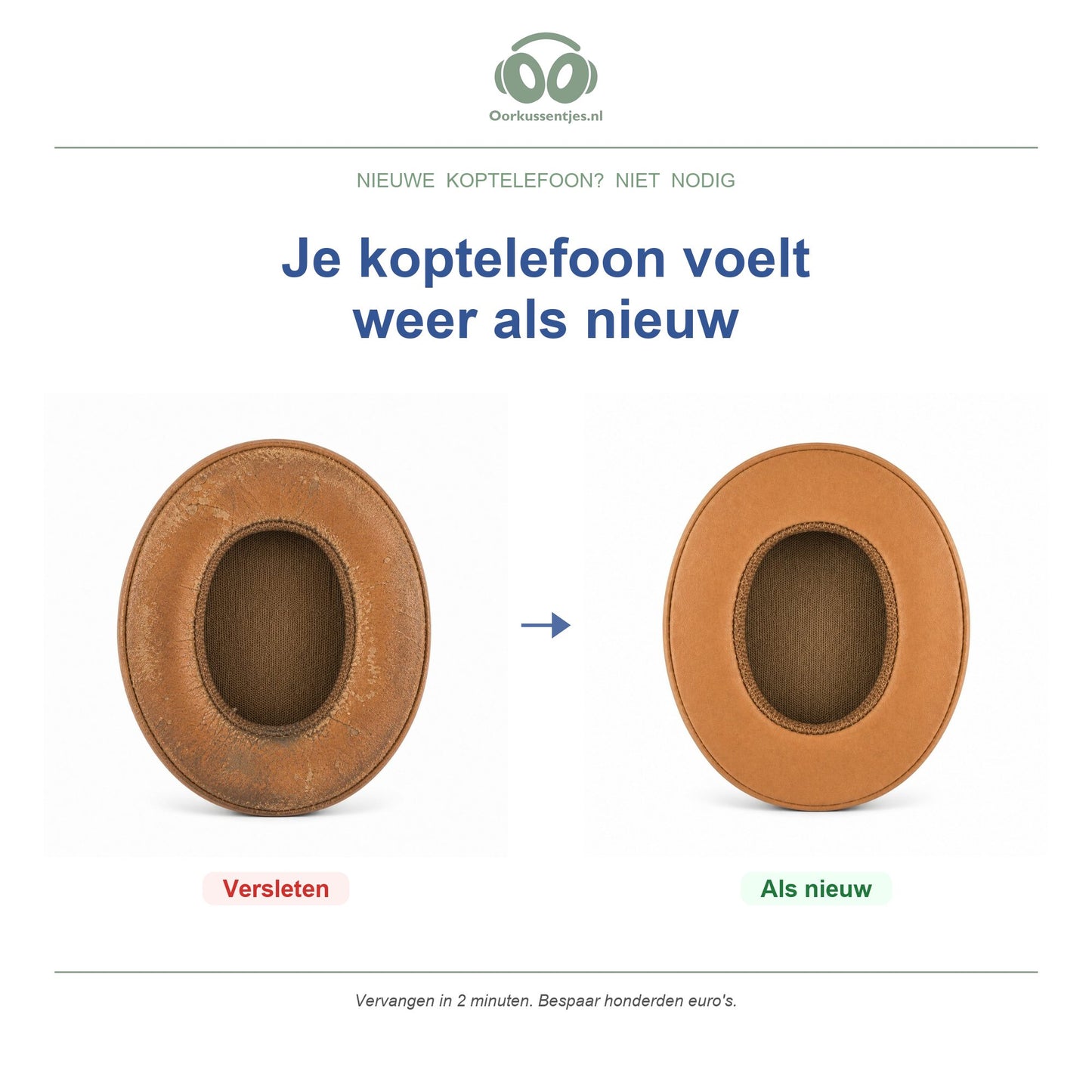 Oorkussens voor Skullcandy Cassette Serie – Geschikt voor Cassette, Cassette Wireless — Before and after