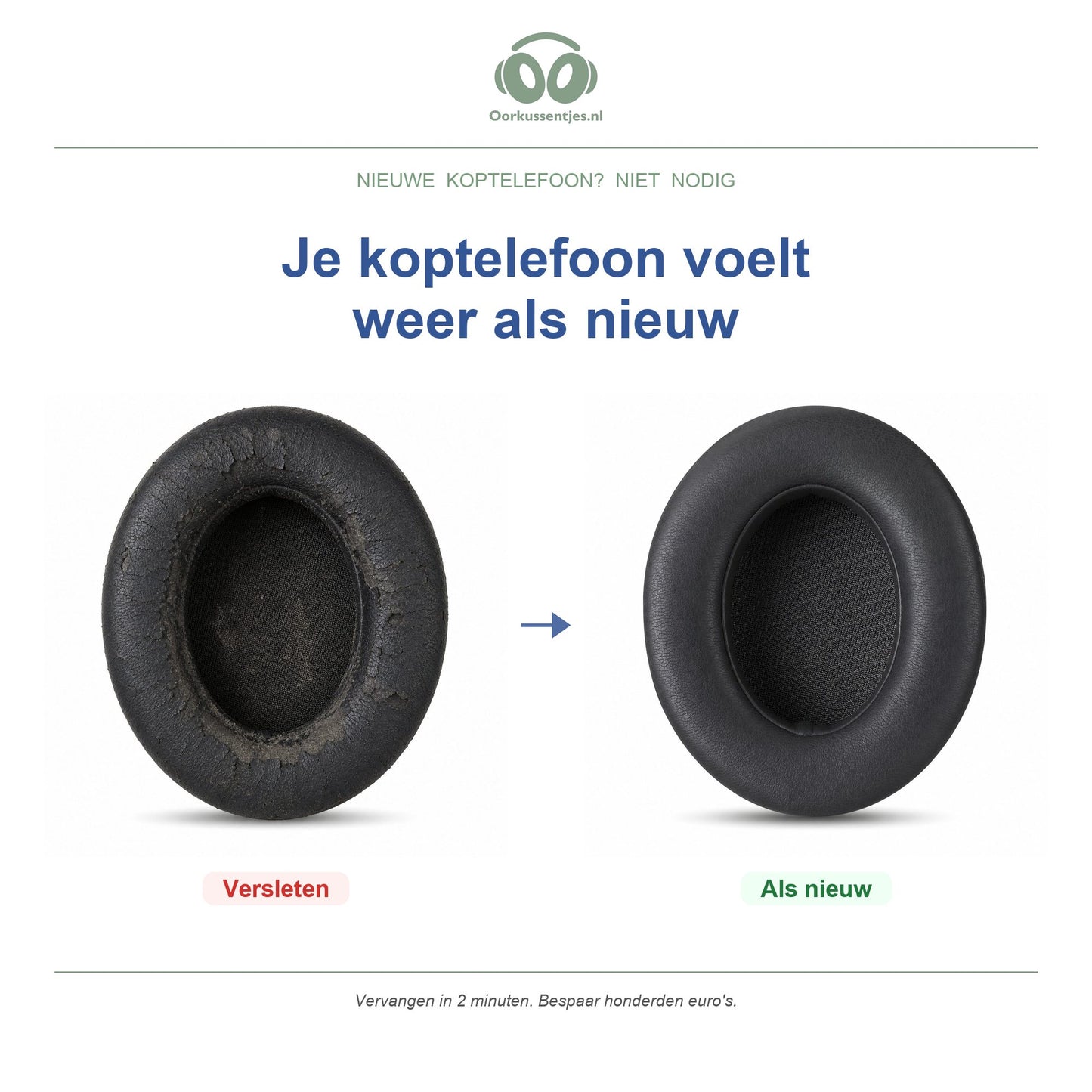 Oorkussens voor Beats Studio 2 / 3 Serie – Geschikt voor Beats Studio 2, Beats Studio 3 Wireless en meer — Before and after