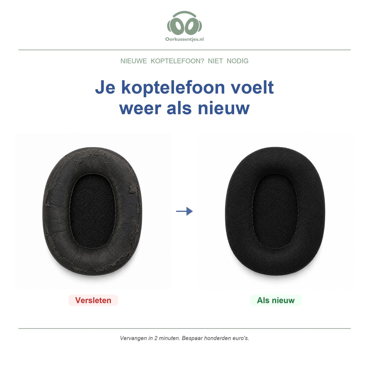 Oorkussens voor Marshall Monitor I – Geschikt voor Monitor, Monitor Bluetooth — Before and after