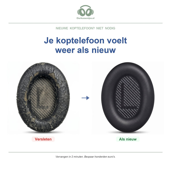 Oorkussens voor Bose QC / AE Serie – Geschikt voor QC25, QC35, QC35 II, AE2 en meer — Before and after