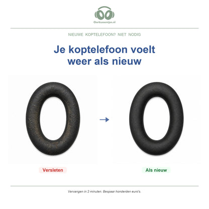 Oorkussens voor Sony MDR-1000X / WH-1000XM2 – Geschikt voor MDR-1000X, WH-1000XM2 — Before and after