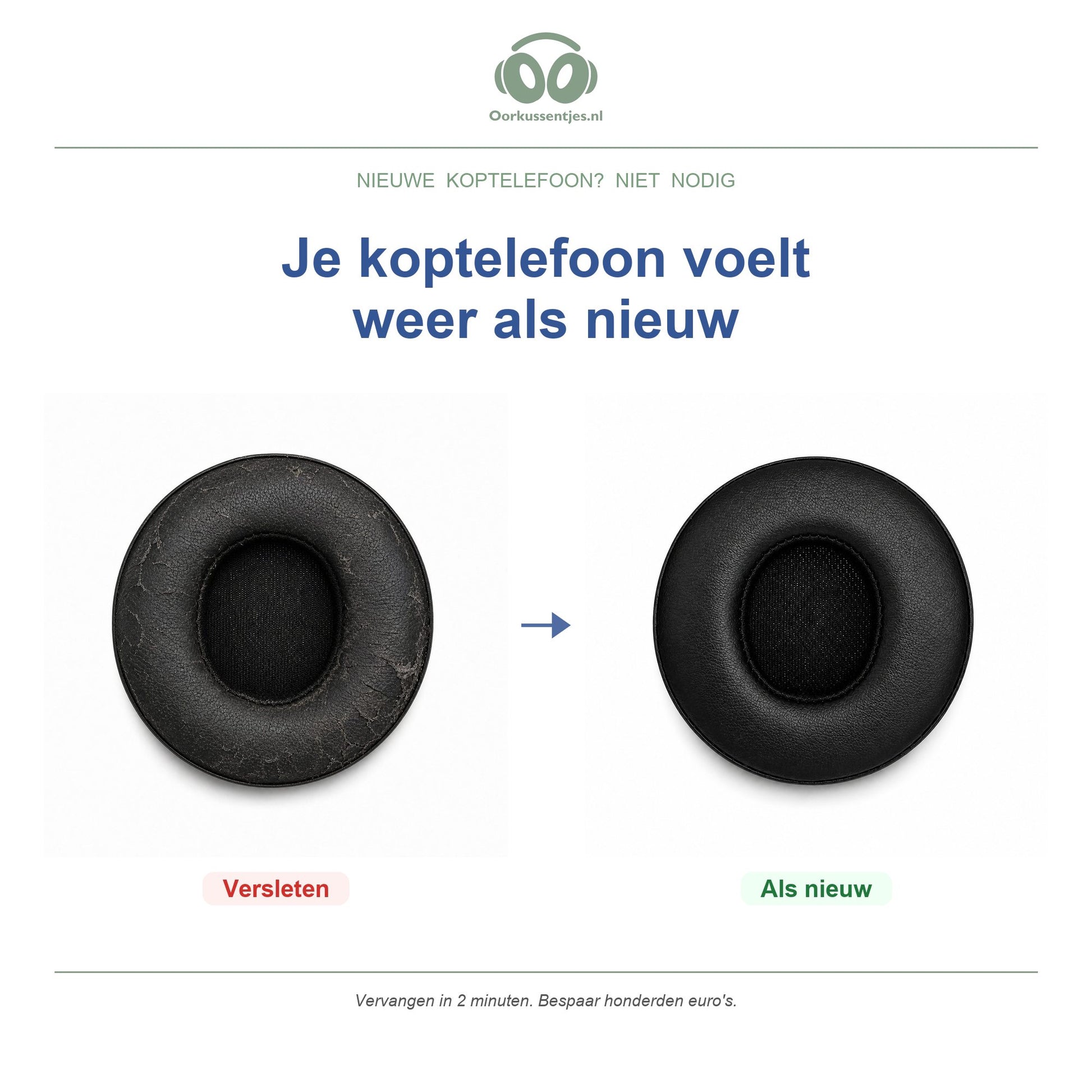 Oorkussens voor Beats Solo 2 / 3 Wireless – Geschikt voor Solo 2 Wireless, Solo 3 Wireless — Before and after