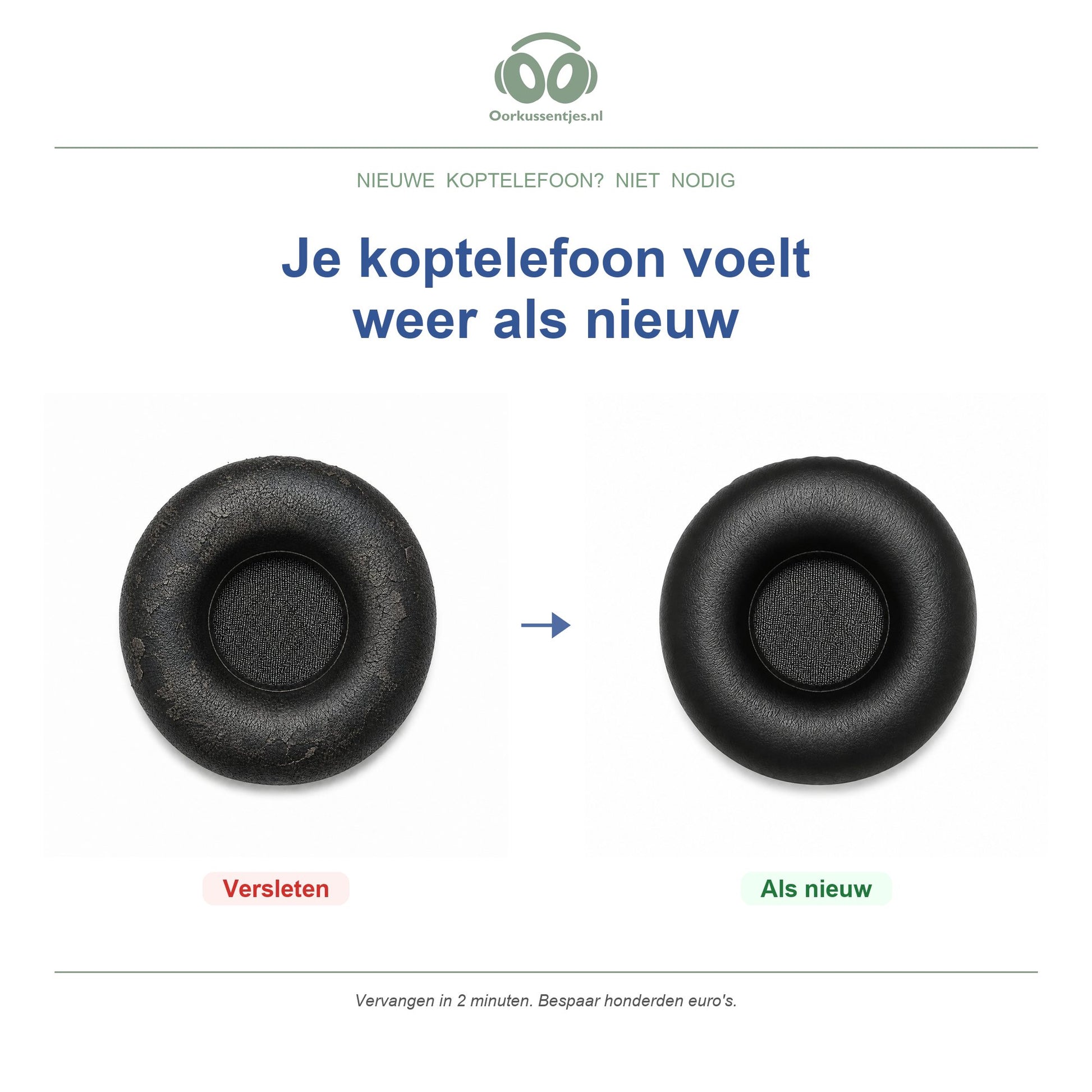 Oorkussens voor AKG K400 Serie – Geschikt voor K420, K430, K450, K480 en meer — Before and after