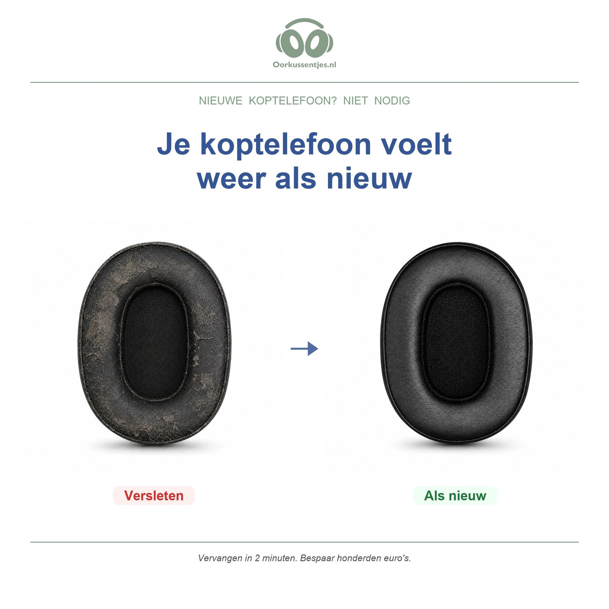 Oorkussens voor Skullcandy Crusher / Hesh 3 – Geschikt voor Crusher Wireless, Crusher Evo, Hesh 3, Hesh ANC en meer — Before and after