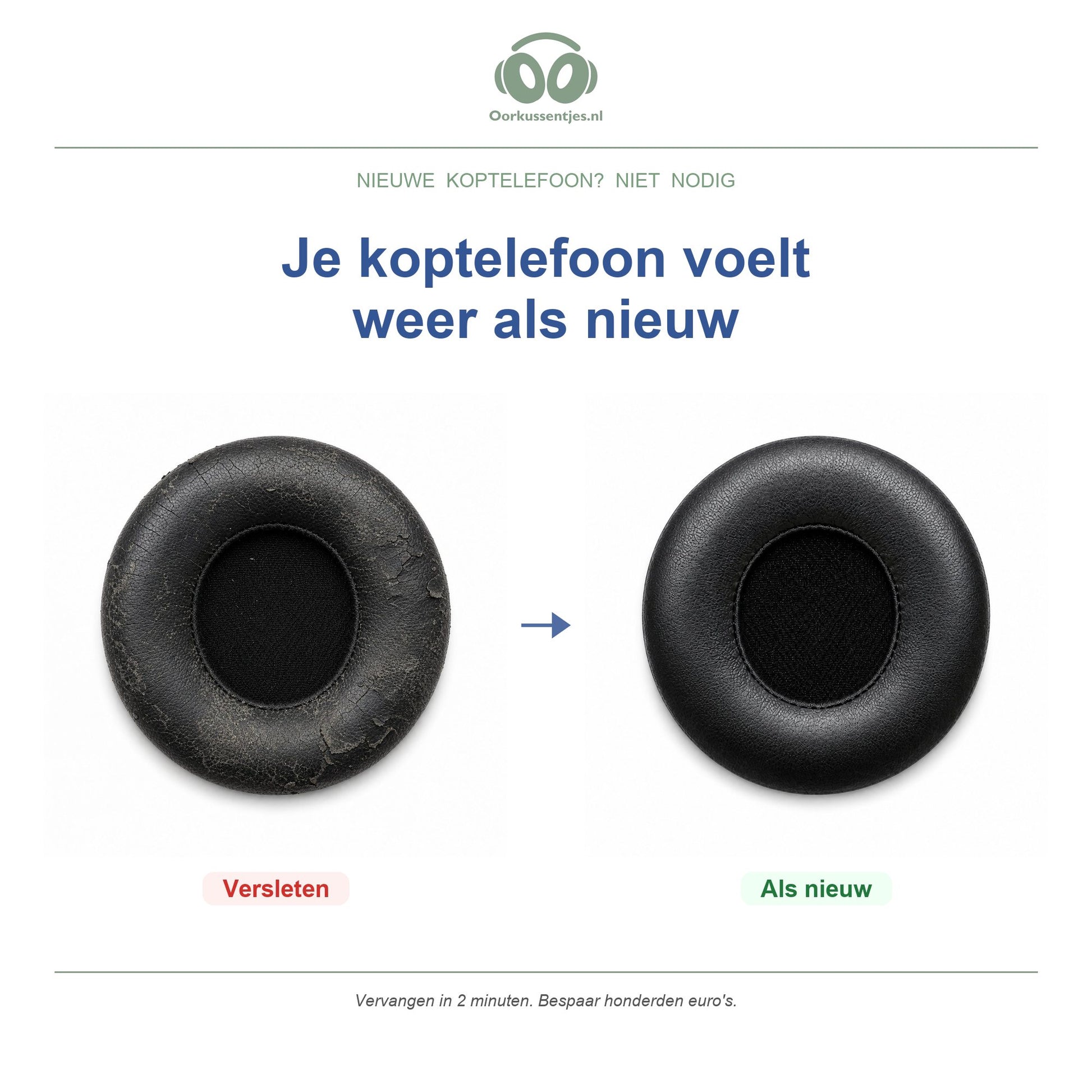 Oorkussens voor Beats Solo 4 – Geschikt voor Beats Solo 4 (2024) — Before and after