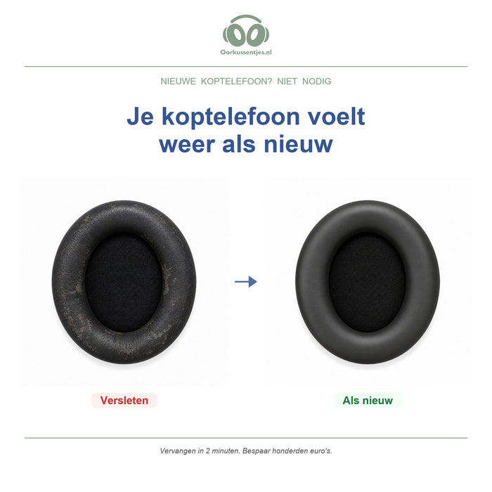 Oorkussens voor Soundcore Space One Pro – Geschikt voor Soundcore Space One Pro — Before and after