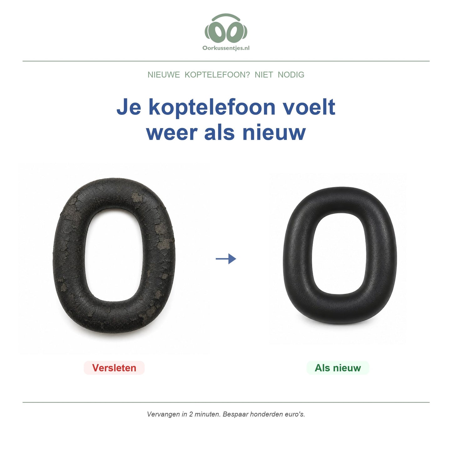 Oorkussens voor Bowers & Wilkins PX7 Serie – Geschikt voor PX7 S2, PX7 S2e, PX8 en meer — Before and after
