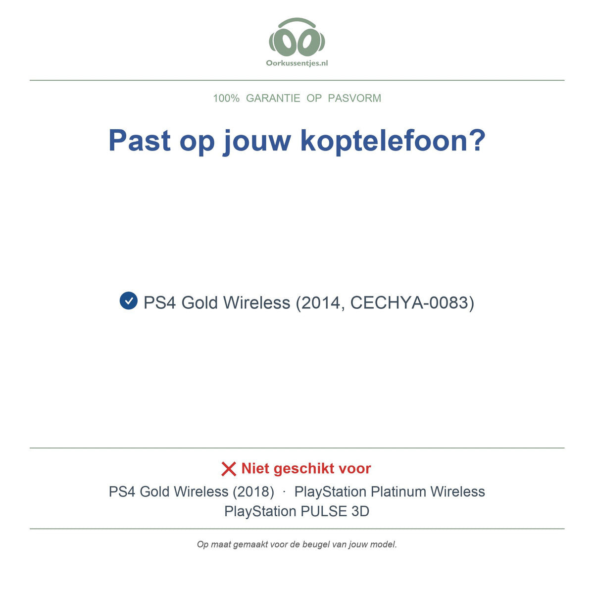 Hoofdband voor Sony PS4 Gold Wireless – Vervangende koptelefoon hoofdband, geschikt voor PlayStation Gold Wireless Headset (2014, CECHYA-0083) – niet voor de 2018-versie — compatibele modellen