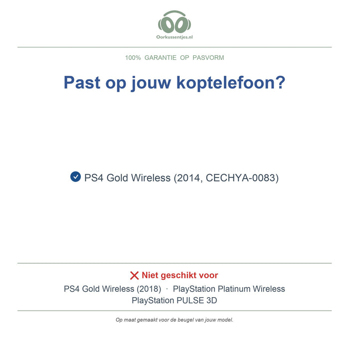 Hoofdband voor Sony PS4 Gold Wireless – Vervangende koptelefoon hoofdband, geschikt voor PlayStation Gold Wireless Headset (2014, CECHYA-0083) – niet voor de 2018-versie — compatibele modellen