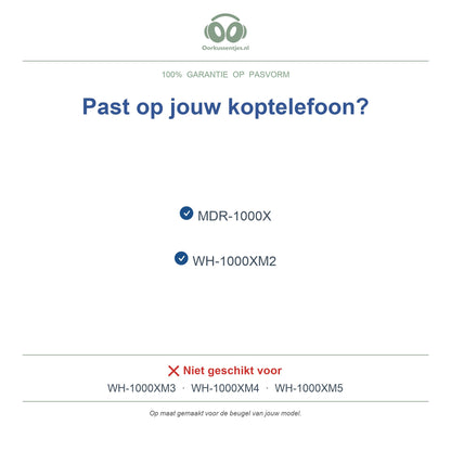 Hoofdband voor Sony WH-1000XM2 – Vervangende koptelefoon hoofdband, geschikt voor WH-1000XM2 en MDR-1000X – niet voor WH-1000XM3 — compatibele modellen