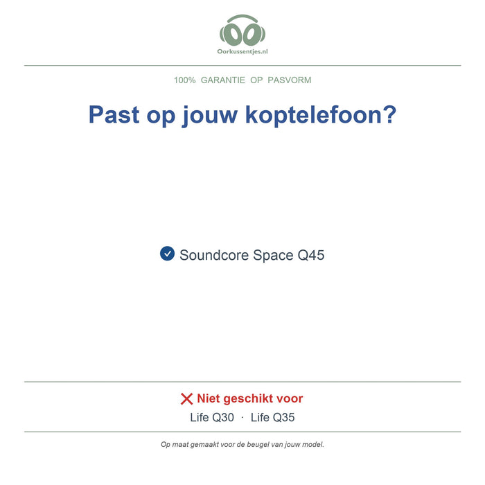 Hoofdband voor Anker Soundcore Space Q45 – Vervangende koptelefoon hoofdband, geschikt voor Space Q45 – niet voor Life Q30 / Q35 — compatibele modellen